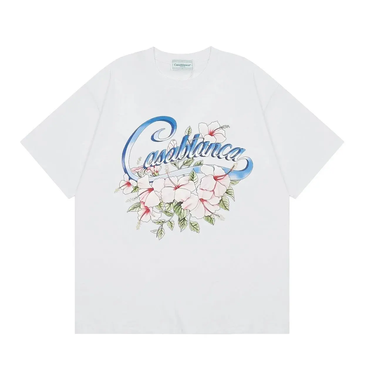 Casablanca Hibiscus Script Logo T-Shirt White