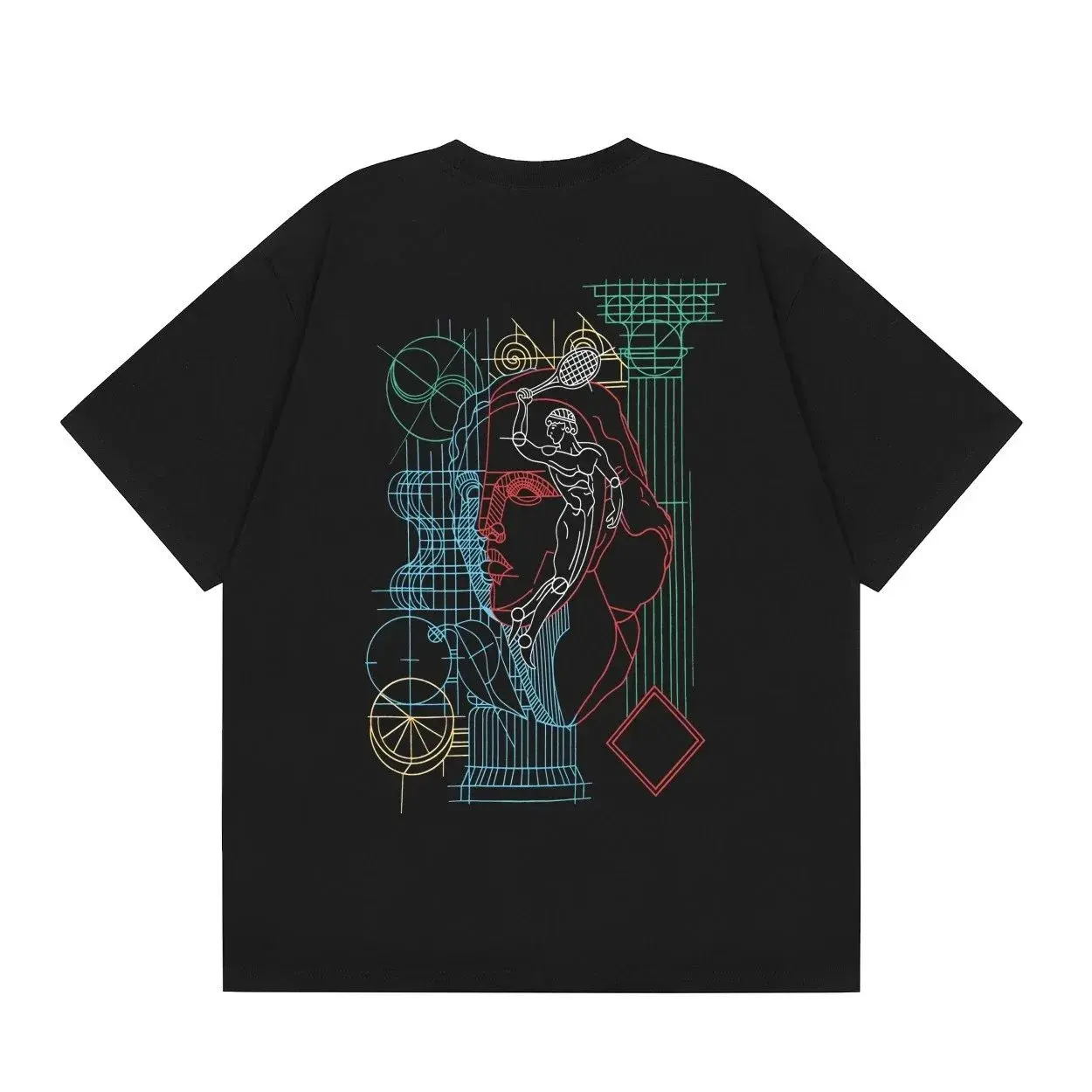 Casablanca Architectural Tennis Line T-Shirt Black
