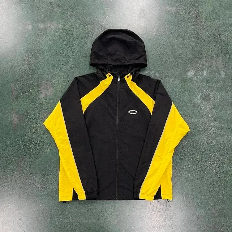Corteiz Black Yellow Windbreaker Jacket