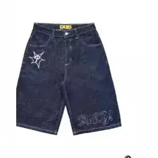 Unbranded Y2K Star Embroidered Denim Shorts Original Leather Full Embroidery