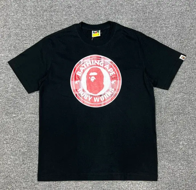 A Bathing Ape Busy Works Plaid Logo T-Shirt Black