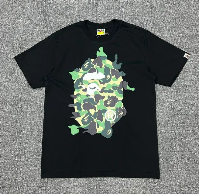 A Bathing Ape Camo Ape Head T-Shirt Black