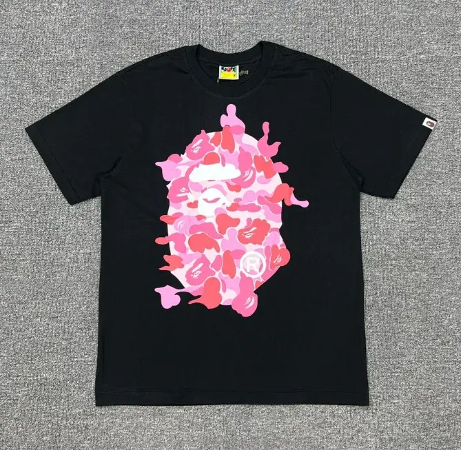 A Bathing Ape Pink Camo Ape Head T-Shirt Black