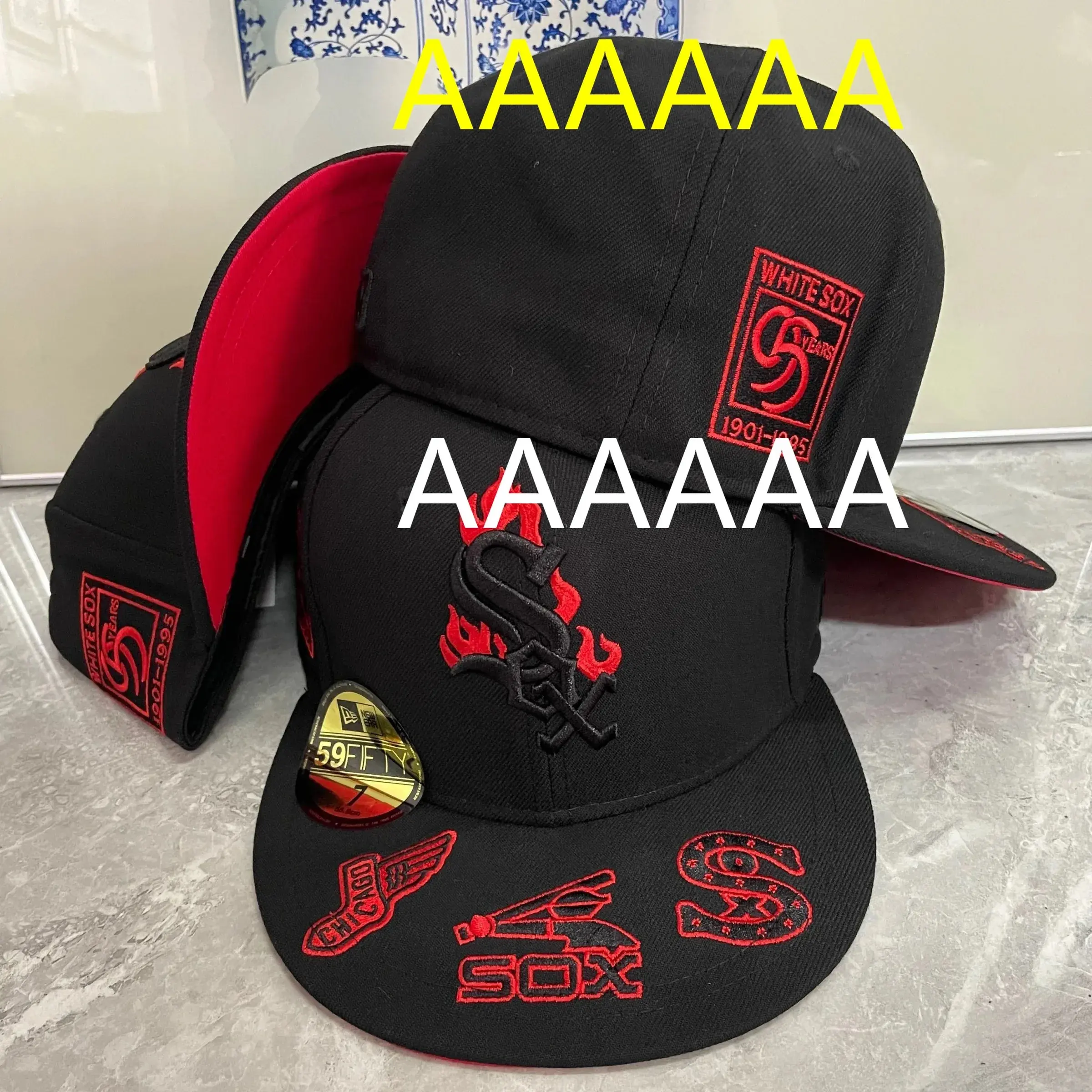 New Era MLB Chicago White Sox Anniversary Hat Black Red