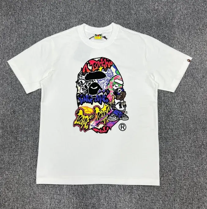 A Bathing Ape Graffiti Ape Head White T-Shirt
