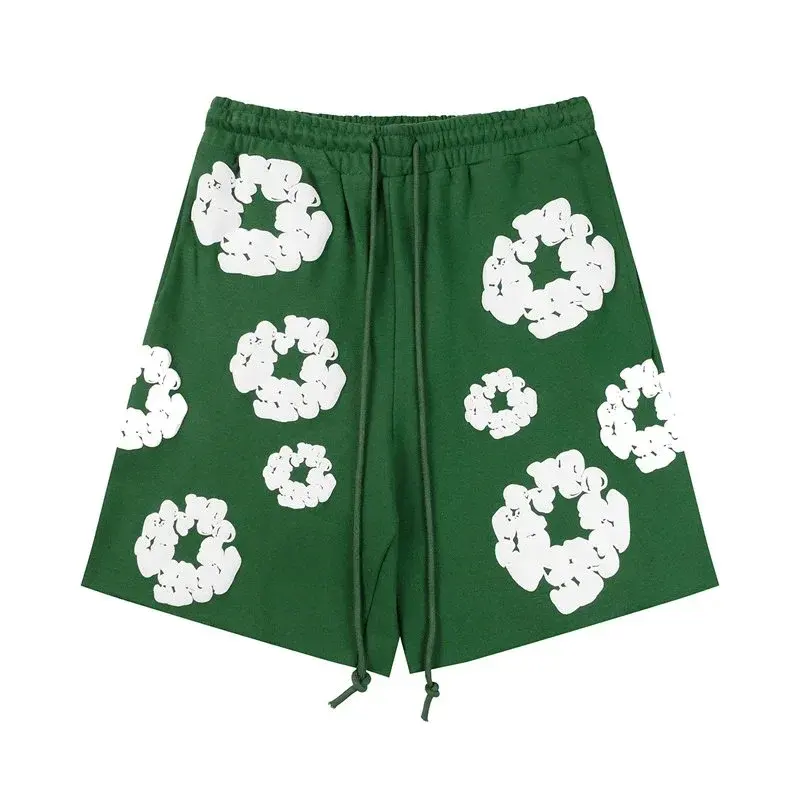 pomD Floral Print Casual Shorts Green