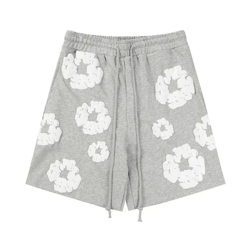 pomD Floral Print Casual Shorts Grey