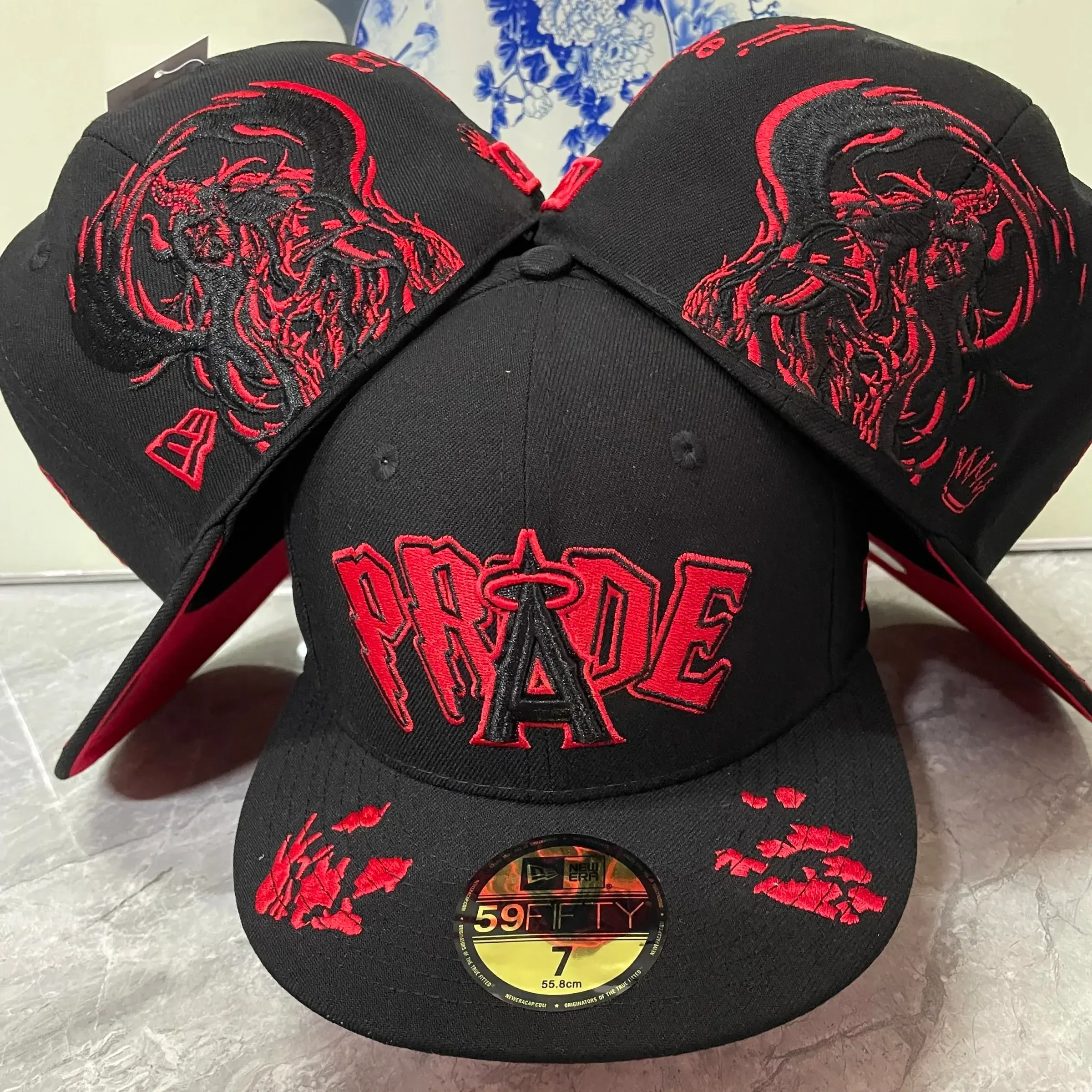 New Era Pride Demon Bull Black Red Hat