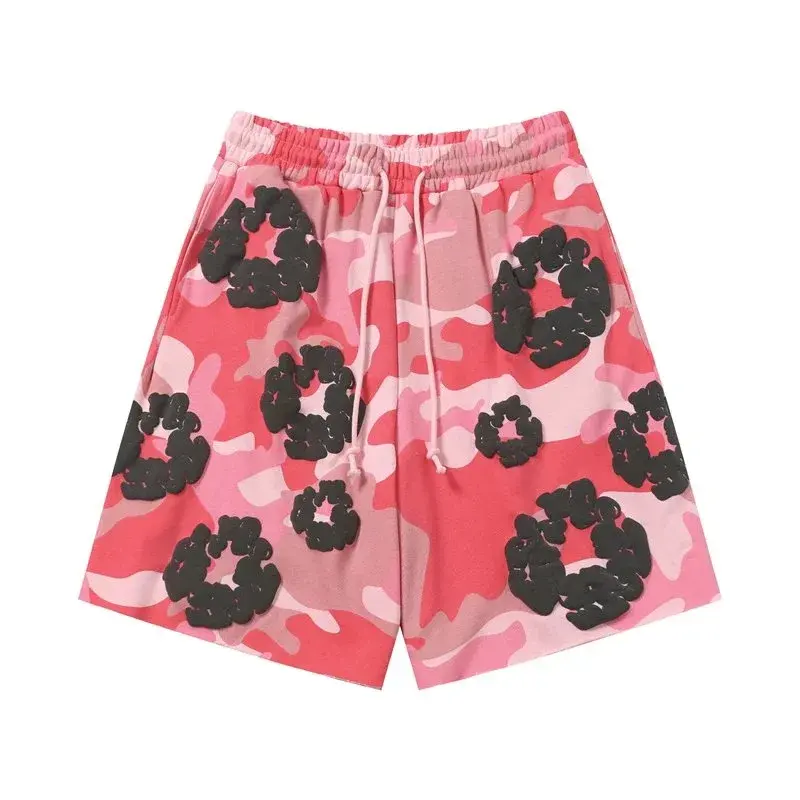 Unbranded Camo Cotton Flower Print Sweatshorts Pink
