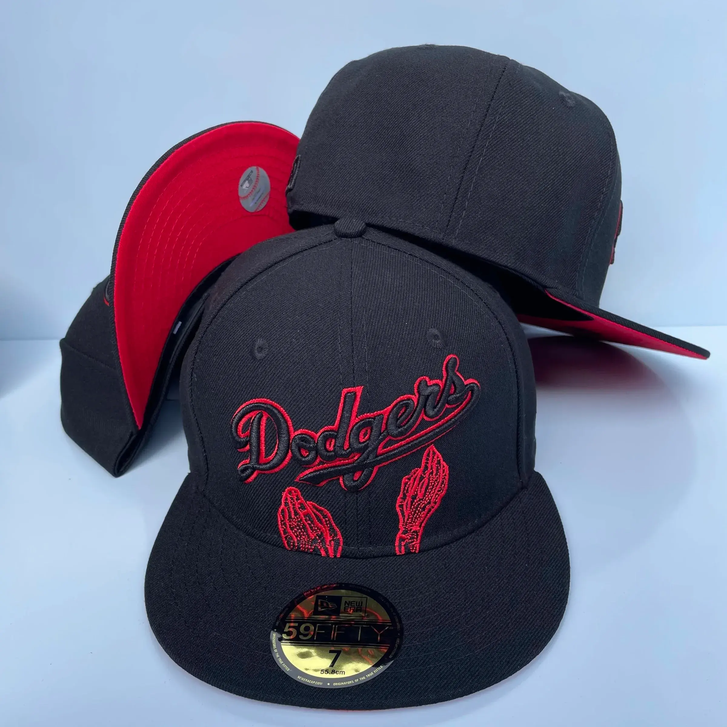 New Era Los Angeles Dodgers Black Red Hat