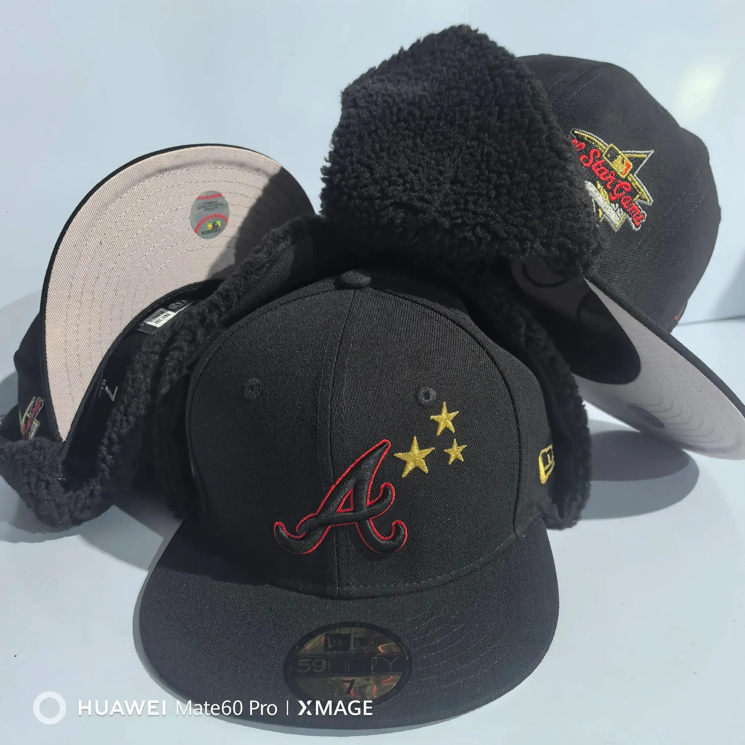 New Era Atlanta Braves Fleece Black Hat