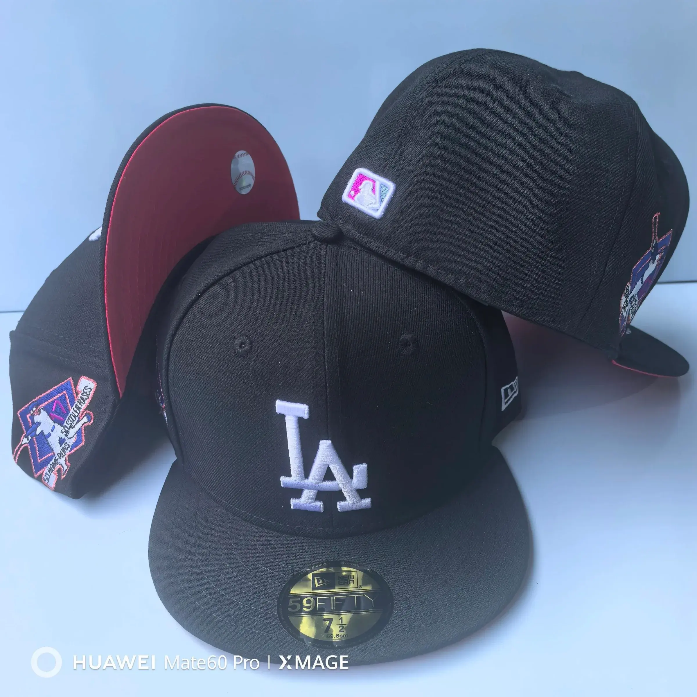 New Era Los Angeles Dodgers Pink Accents Red Under Visor Hat