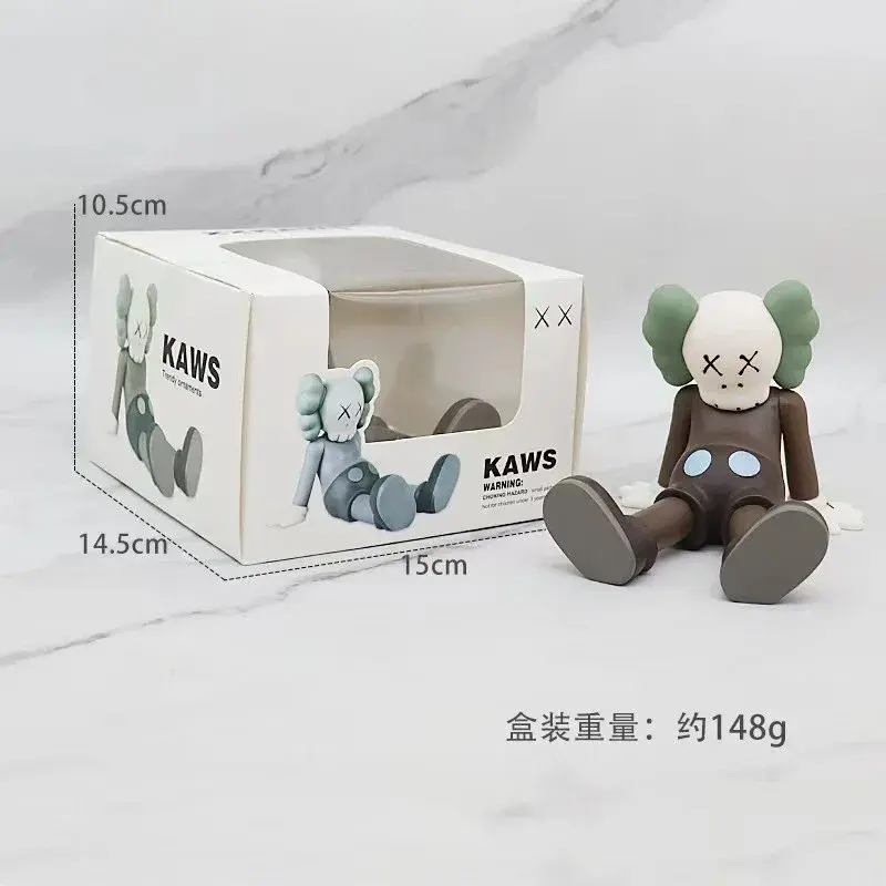 KAWS Companion Sitting Figurine with Box Brown Green