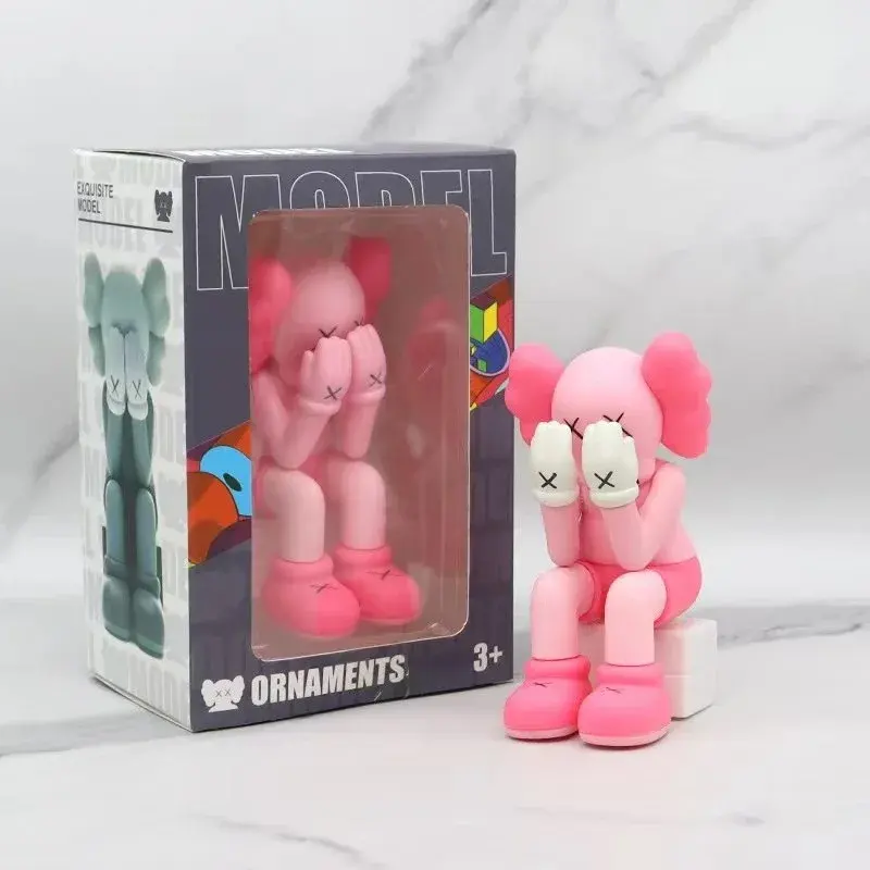KAWS Companion Seated Figurine with Box Pink