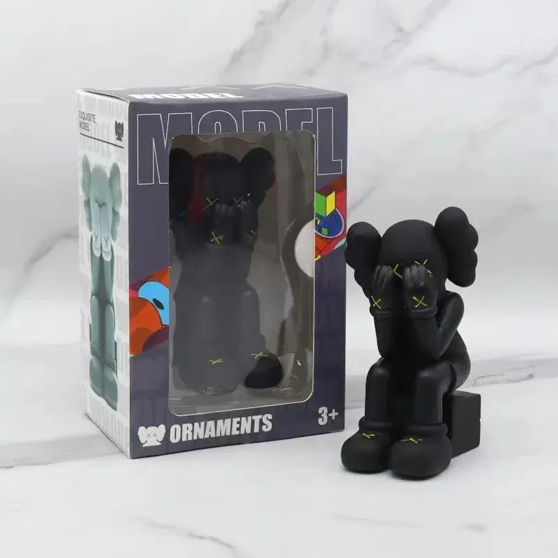 KAWS Companion Seated Figurine with Box Black