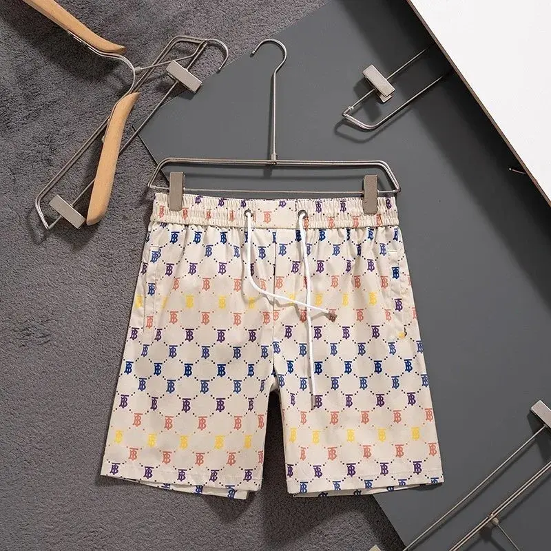 Burberry TB Monogram Multi-Color Print Shorts Beige