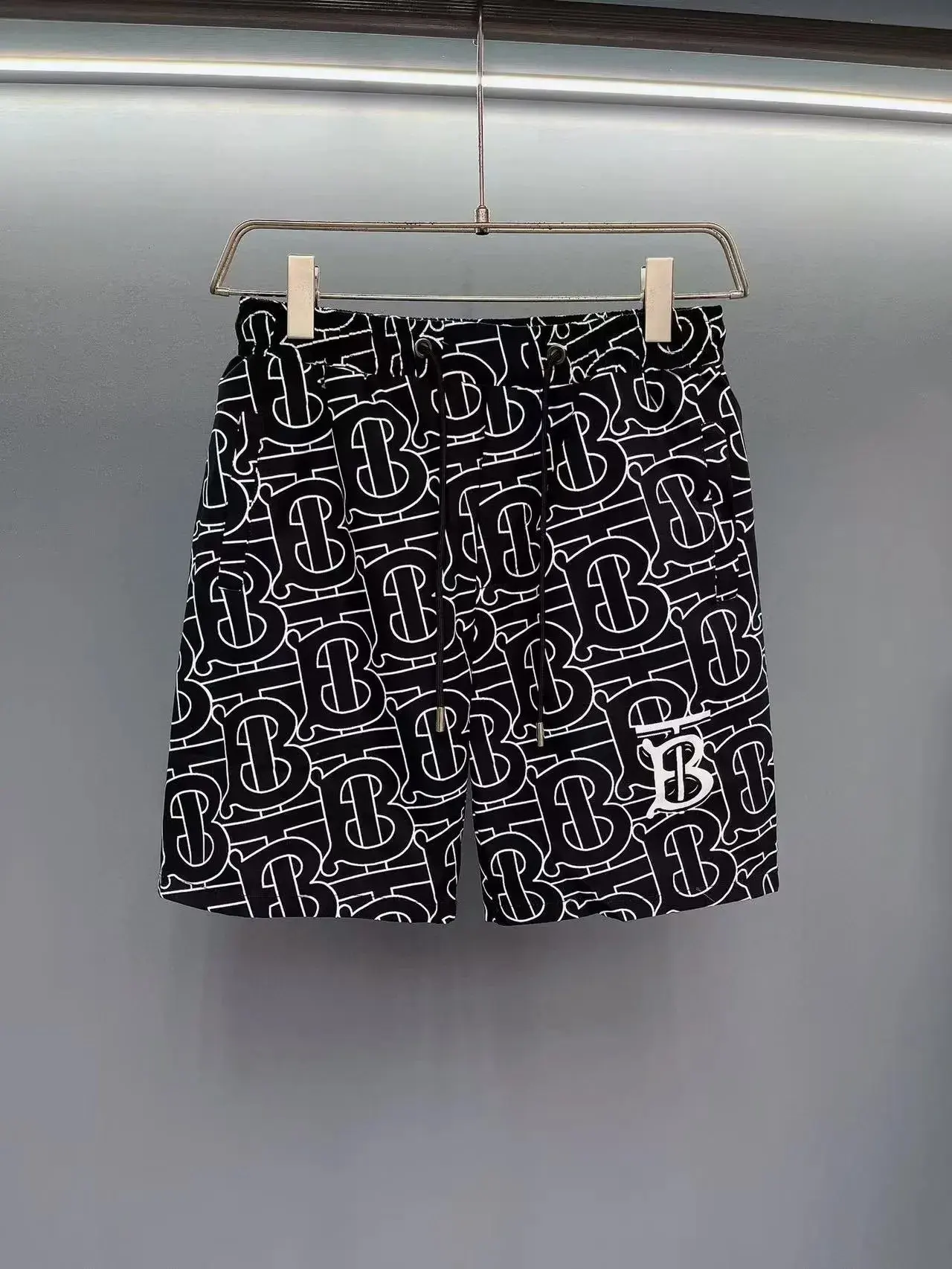 Burberry Monogram Print Swim Shorts Black White