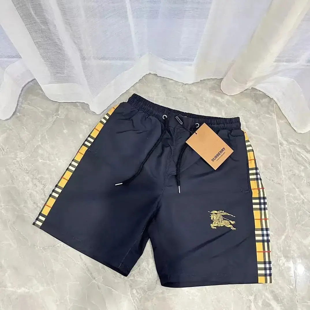 Burberry Check Stripe Swim Shorts Black