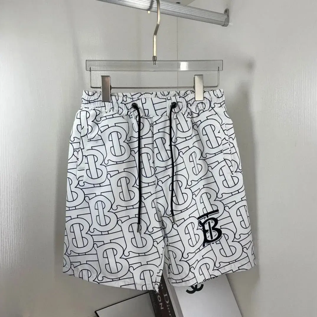 Burberry Monogram Print Swim Shorts White Black