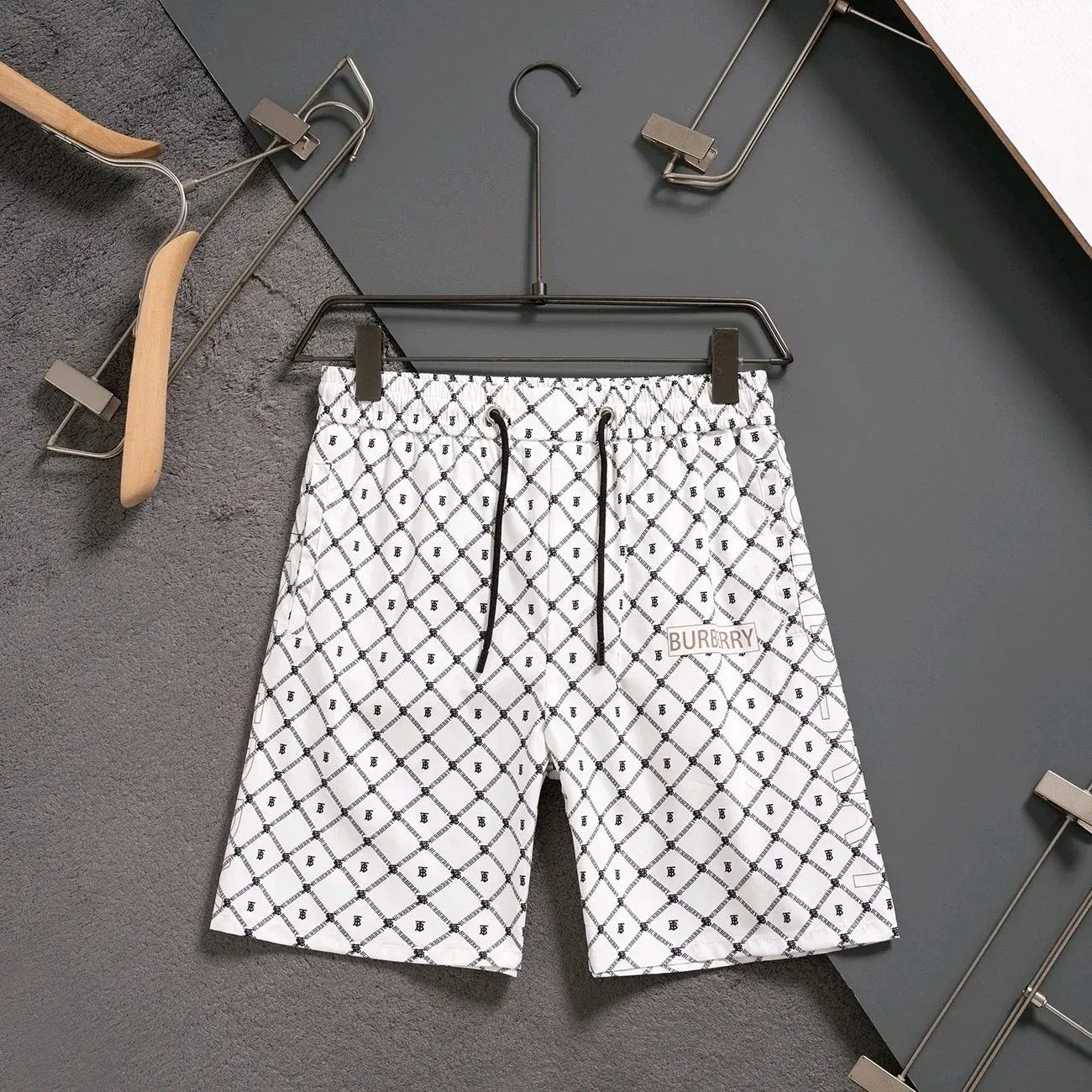 Burberry Diamond Monogram Swim Shorts White