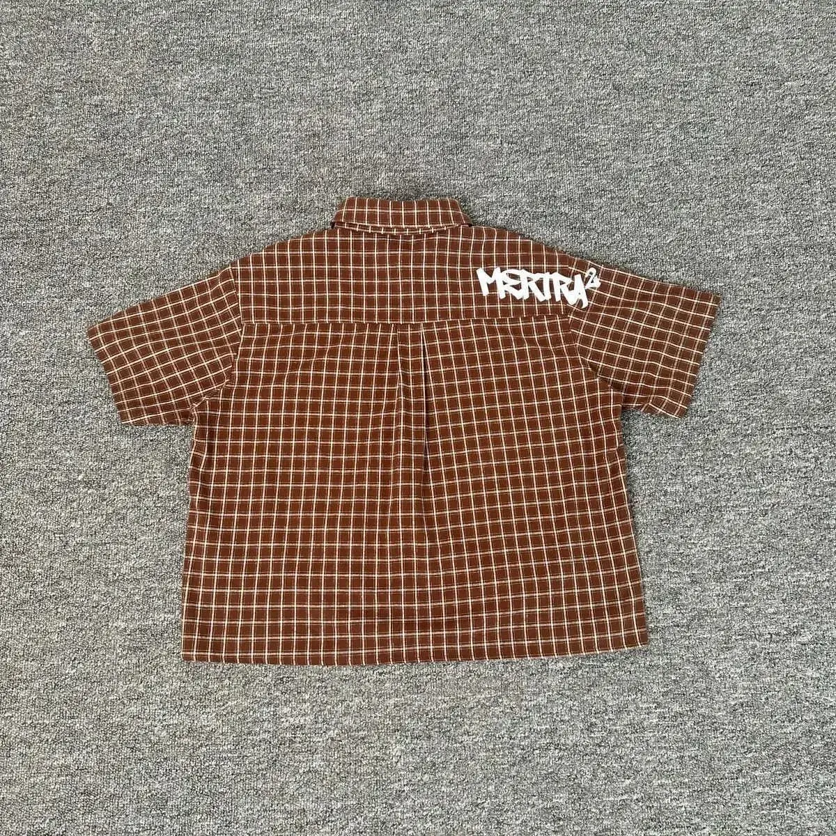 Mertra Brown Plaid Short Sleeve Shirt