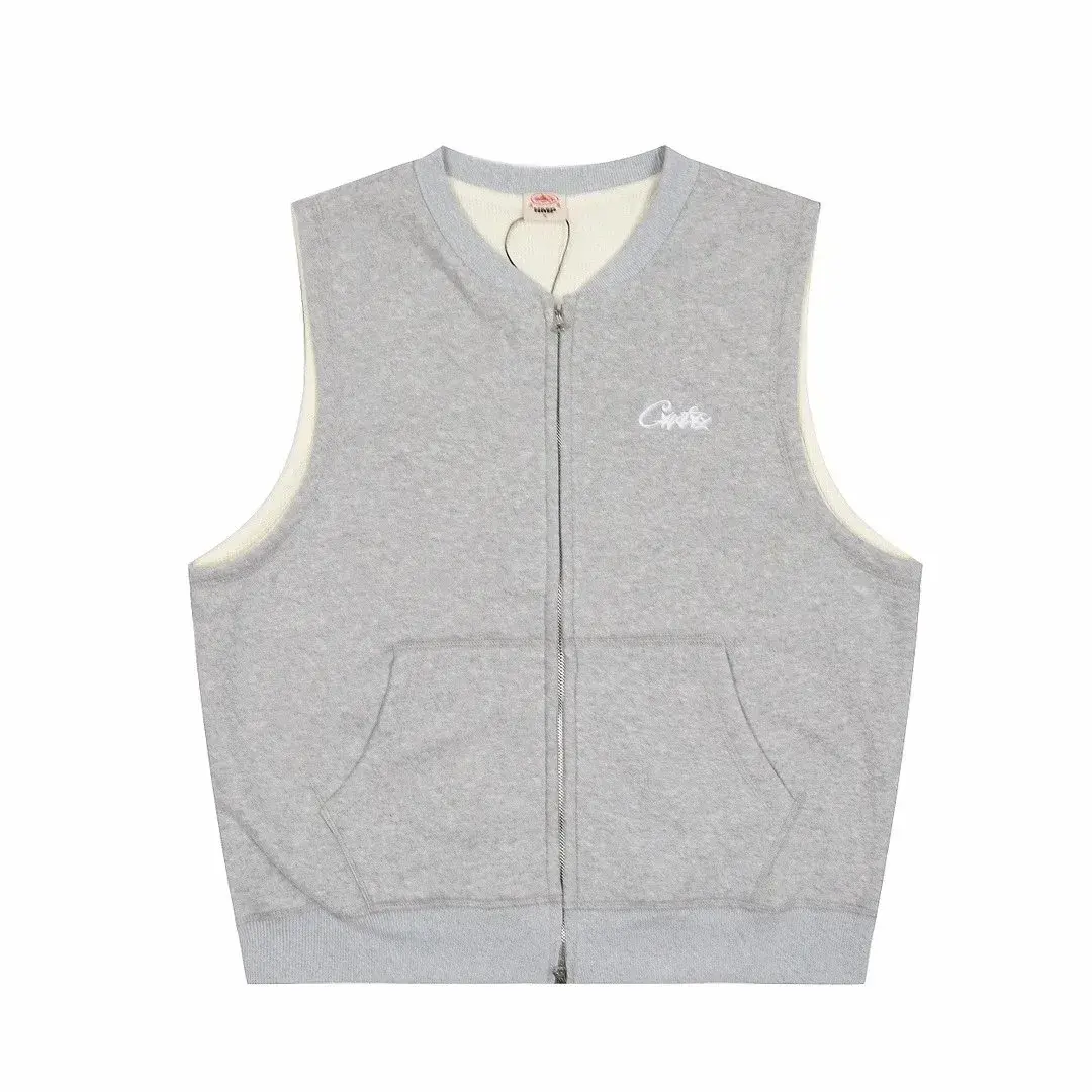 Corteiz Script Zip Vest Grey