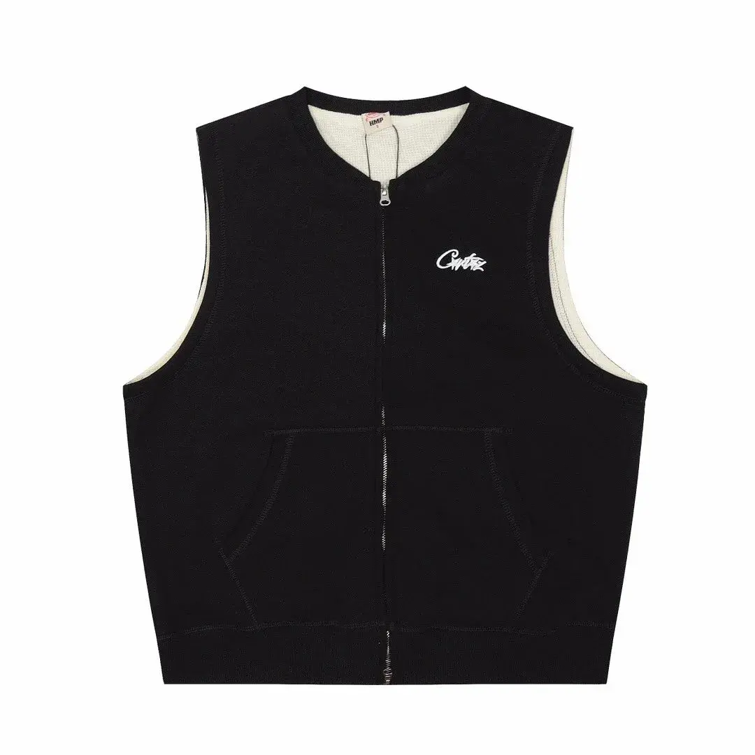 Corteiz Script Zip Vest Black