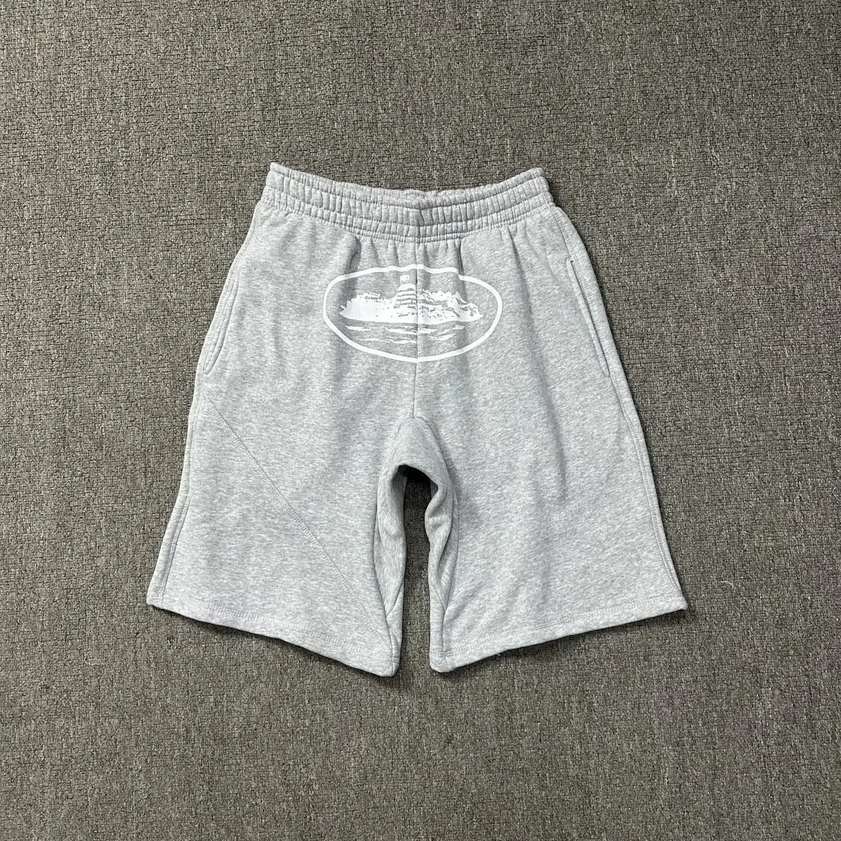 Corteiz Alcatraz Sweat Shorts Grey White