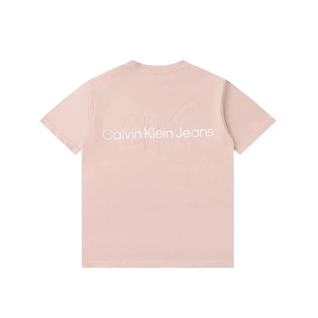 Calvin Klein Jeans Embossed Monogram Back Logo T-Shirt Light Pink