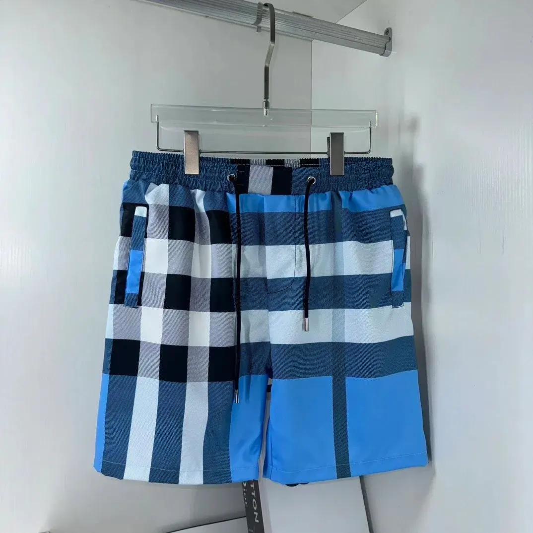 Burberry Check Swim Shorts Sky Blue