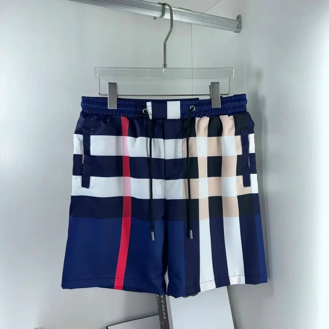 Burberry Check Swim Shorts Navy Beige