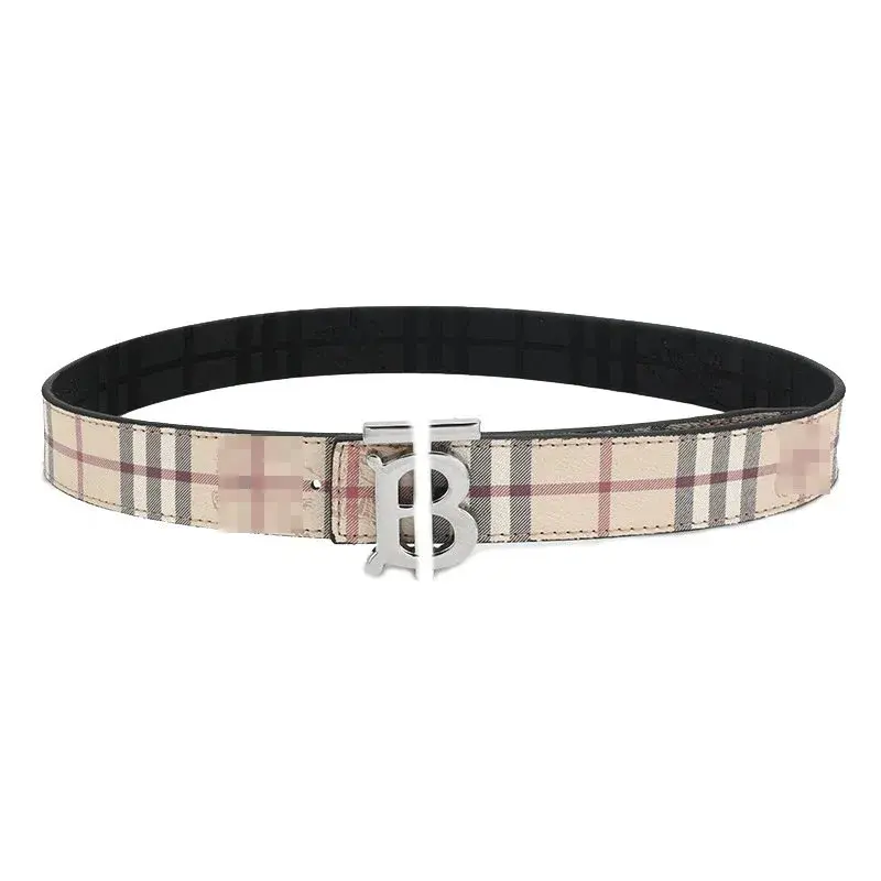 Burberry Reversible TB Plaque Vintage Check Belt Archive Beige / Silver