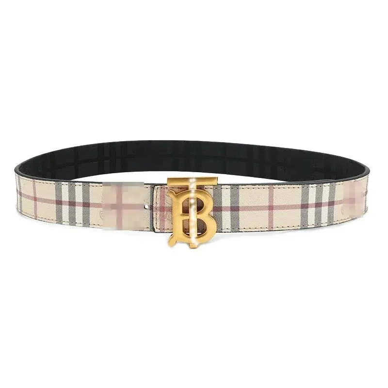 Burberry Reversible TB Plaque Vintage Check Belt Archive Beige / Bronze