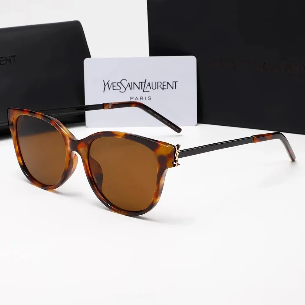Saint Laurent Monogram Cat-Eye Sunglasses Havana Brown