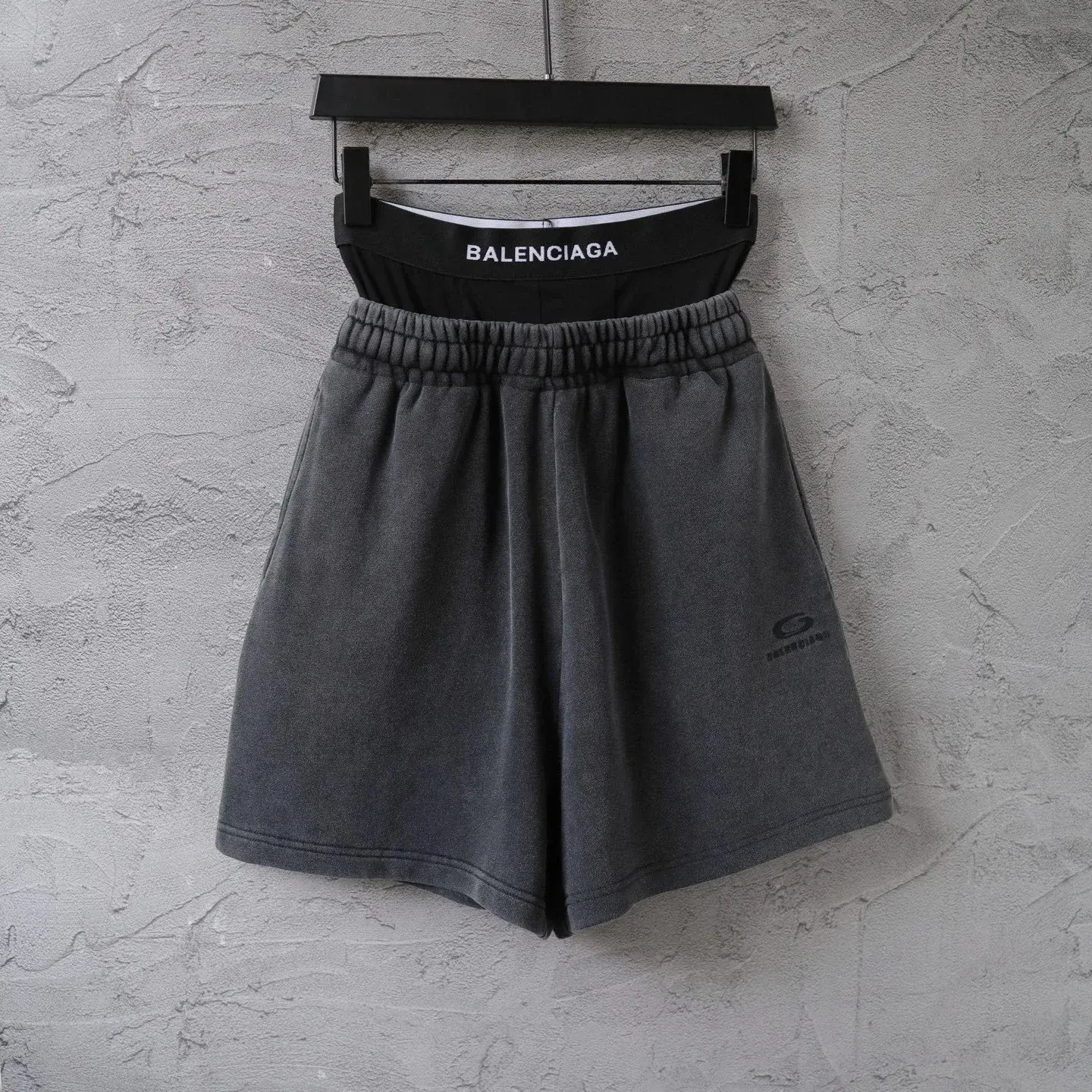 Balenciaga Sports Icon Boxer Sweatshorts Washed Black