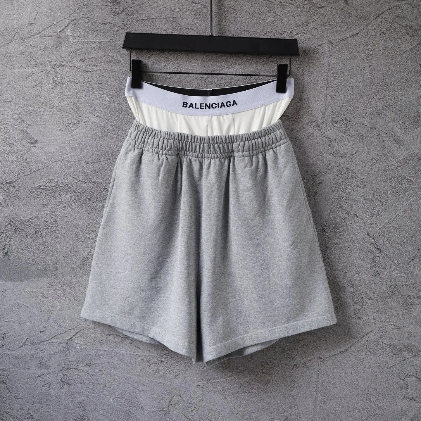 Balenciaga Sports Icon Boxer Sweatshorts Heather Grey