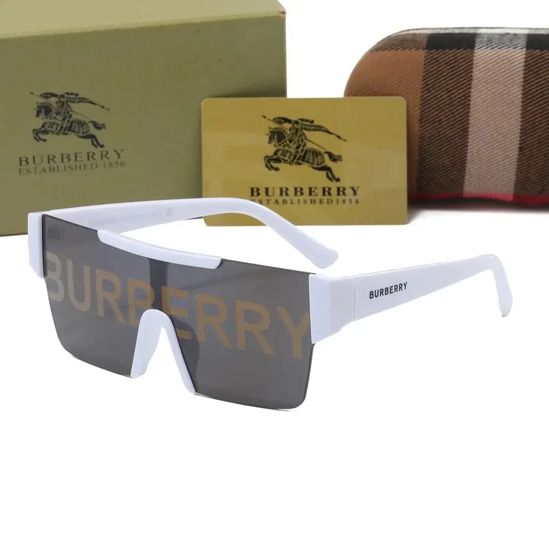 Burberry Logo Shield Sunglasses White Grey