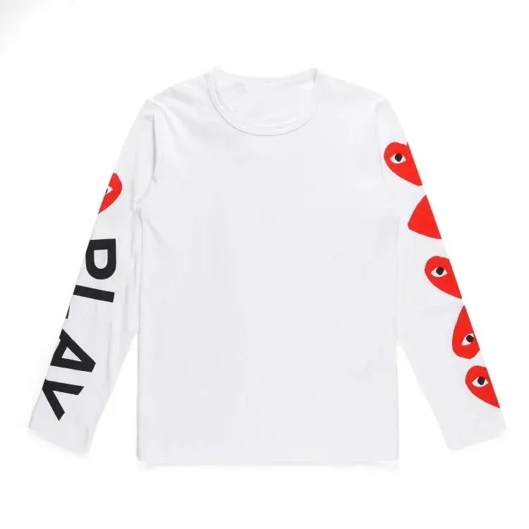 Comme des Garçons PLAY Multi Heart Sleeve Long-Sleeve T-Shirt White