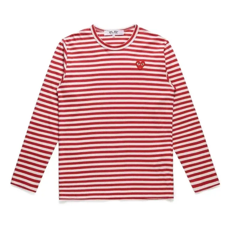 Comme des Garçons PLAY Striped Long-Sleeve T-Shirt Red White