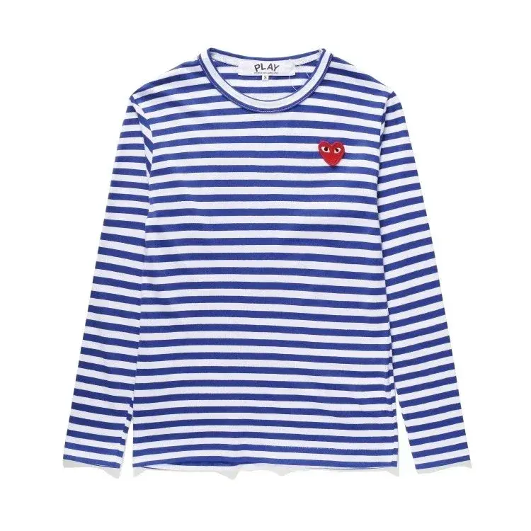 Comme des Garçons PLAY Striped Long-Sleeve T-Shirt Blue White