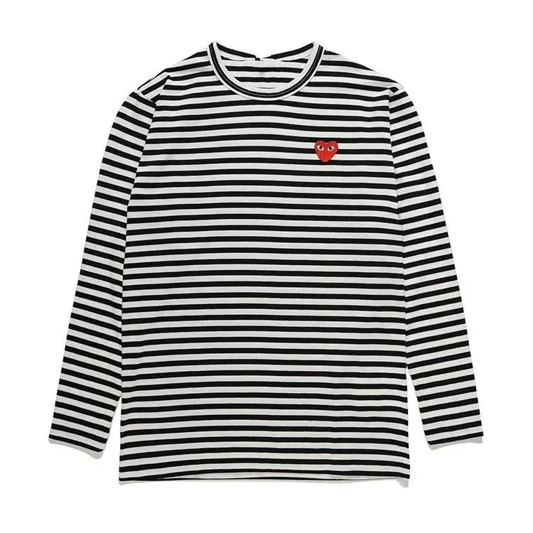 Comme des Garçons PLAY Striped Long-Sleeve T-Shirt Navy White