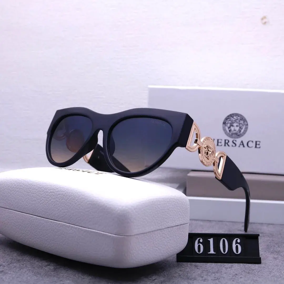 Versace Medusa Cat-Eye Sunglasses Black Brown Gradient
