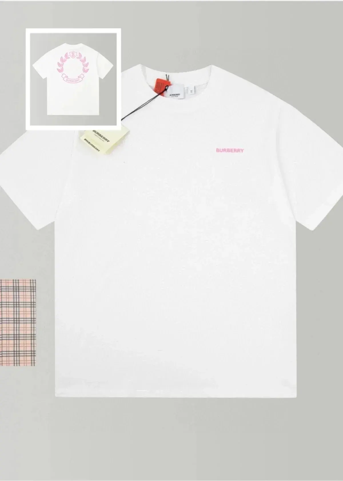 Burberry Oak Leaf Crest T-Shirt White Pink