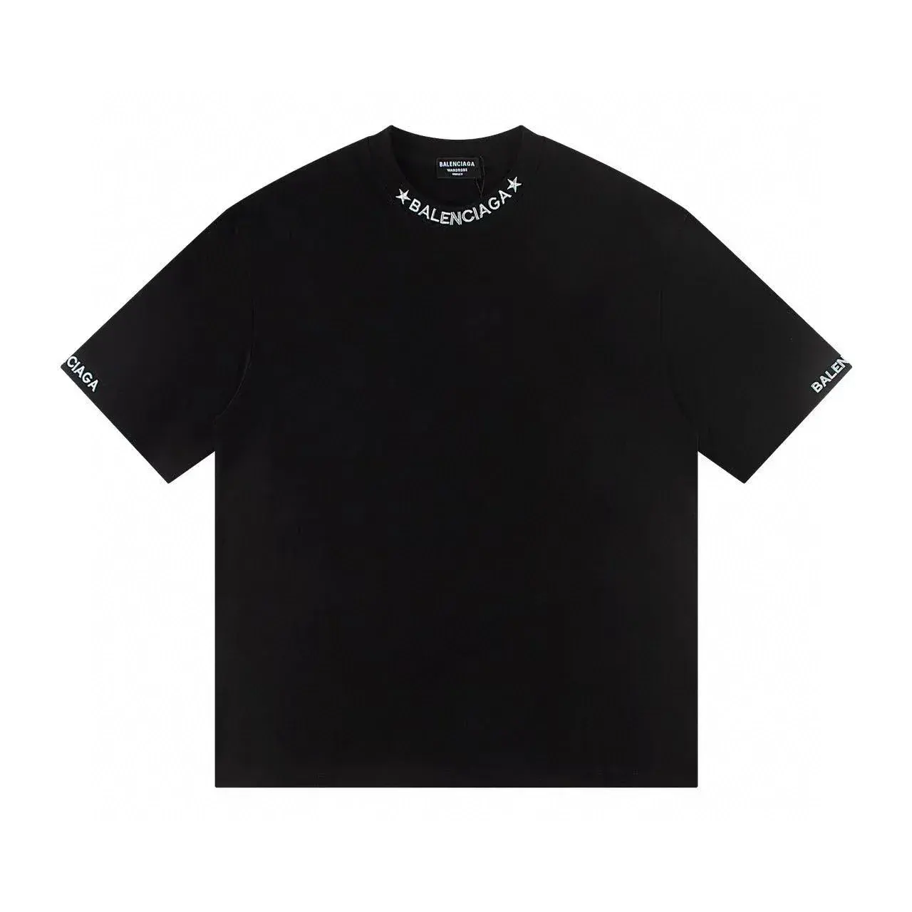 Balenciaga Star Logo Collar T-Shirt Black