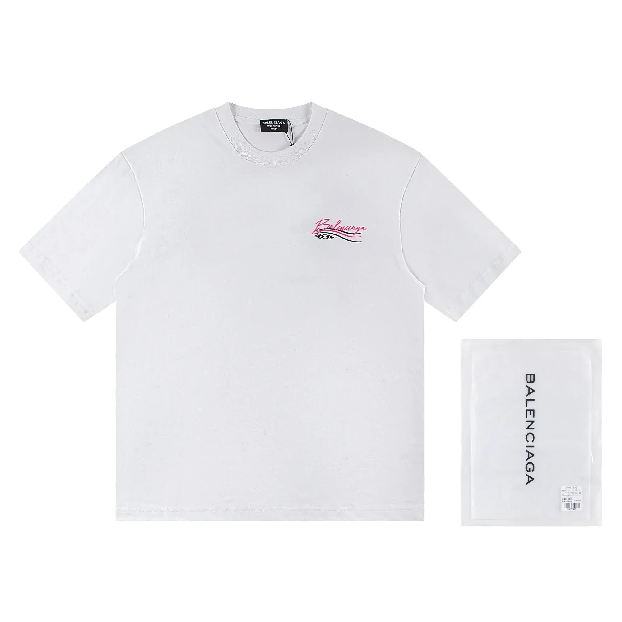 Balenciaga Script Wave Logo T-Shirt White