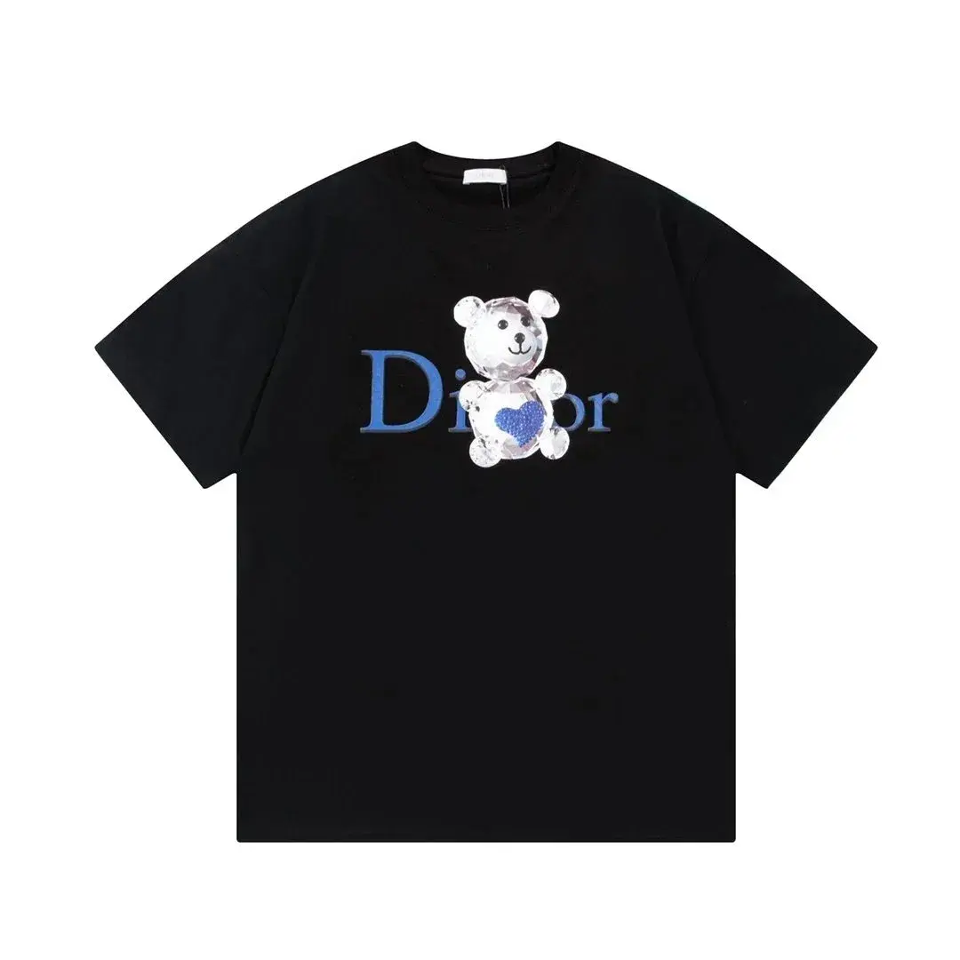 Dior Crystal Bear Logo T-Shirt Black