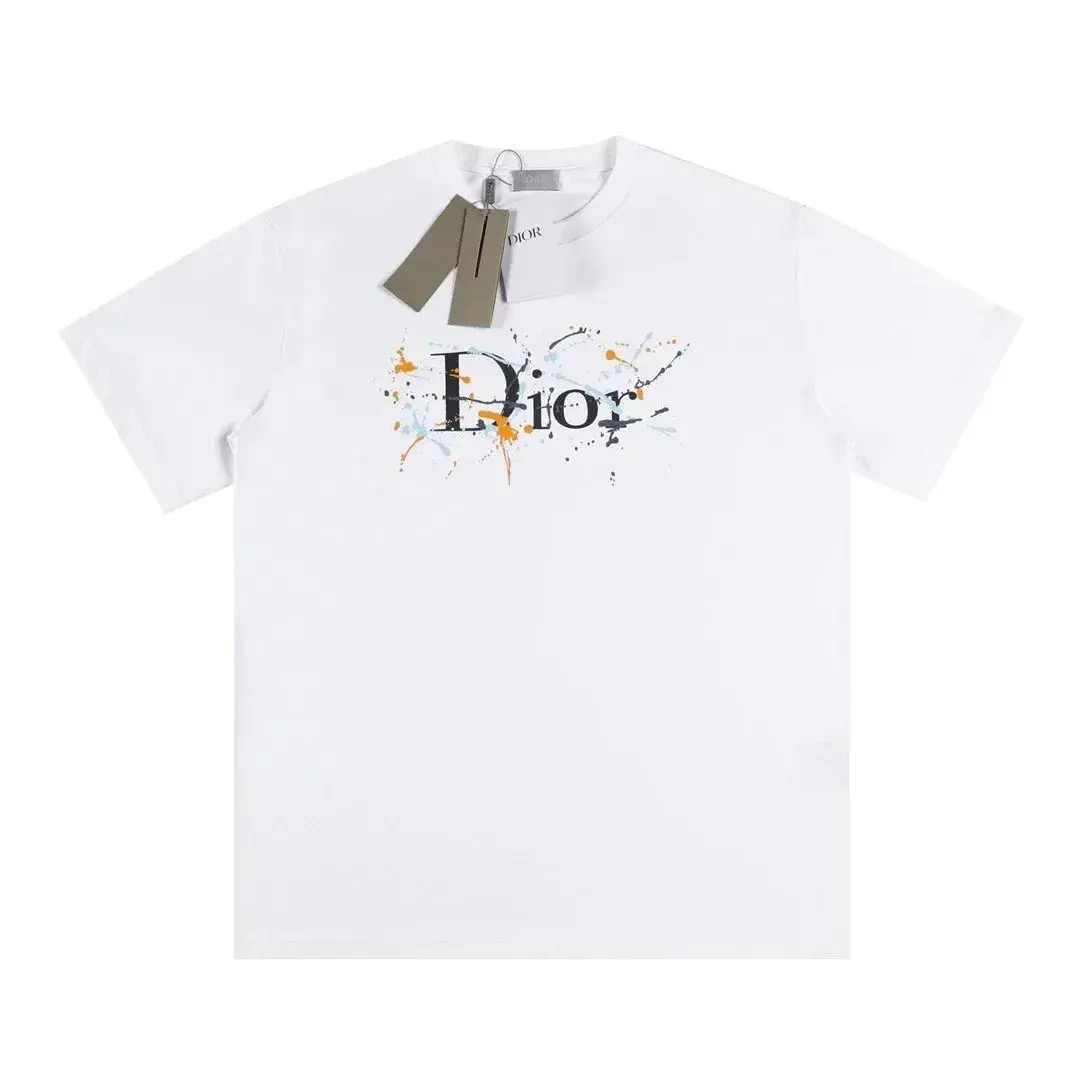 Dior Paint Splatter Logo T-Shirt White