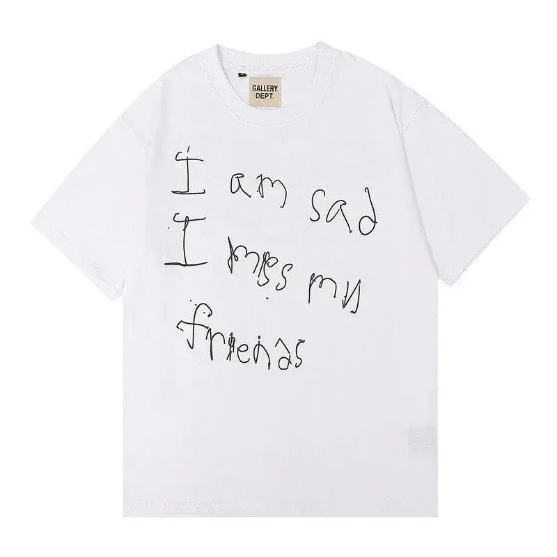 Gallery Dept. I Am Sad Hand-Lettered T-Shirt White