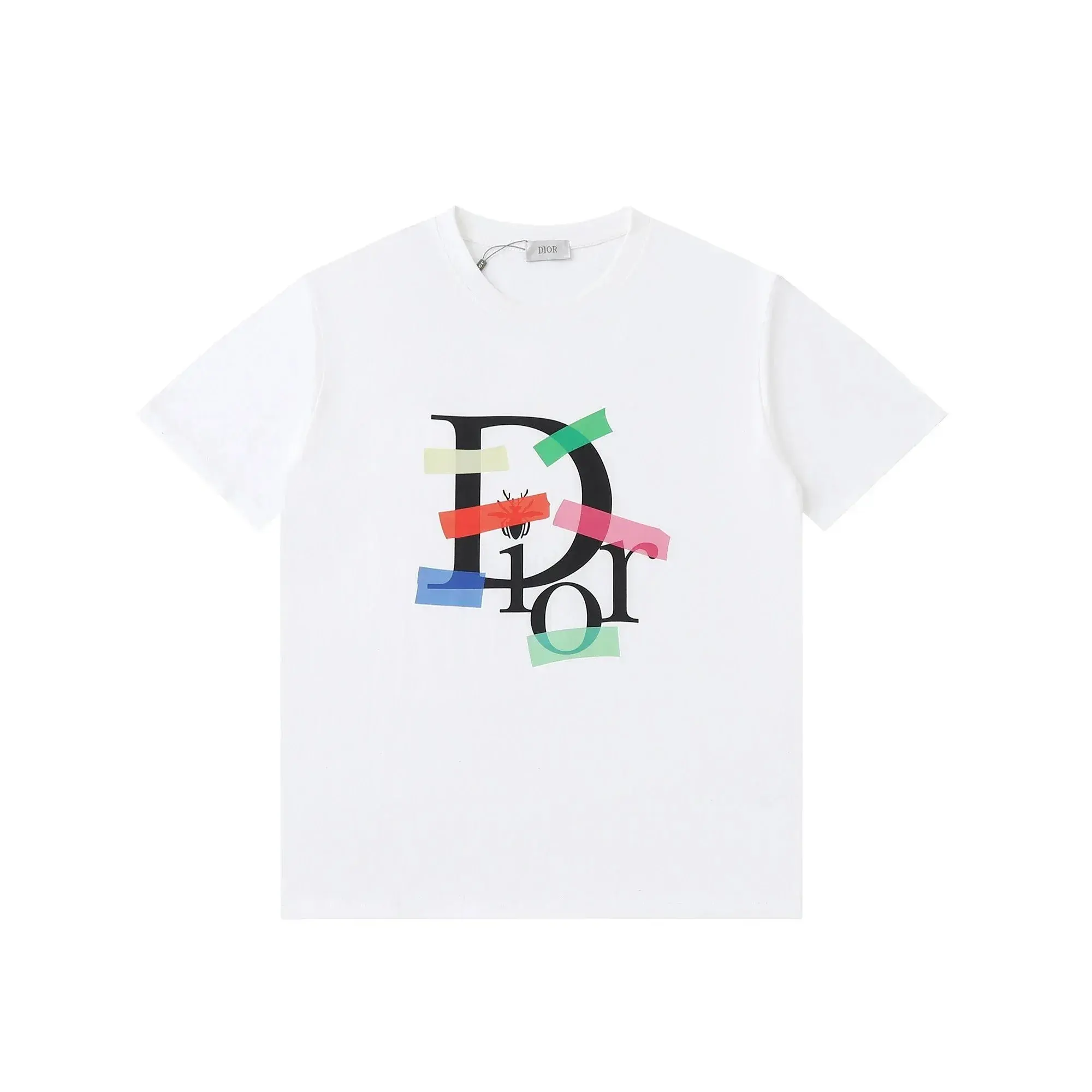 Dior Tape Graphic Bee Logo T-Shirt White