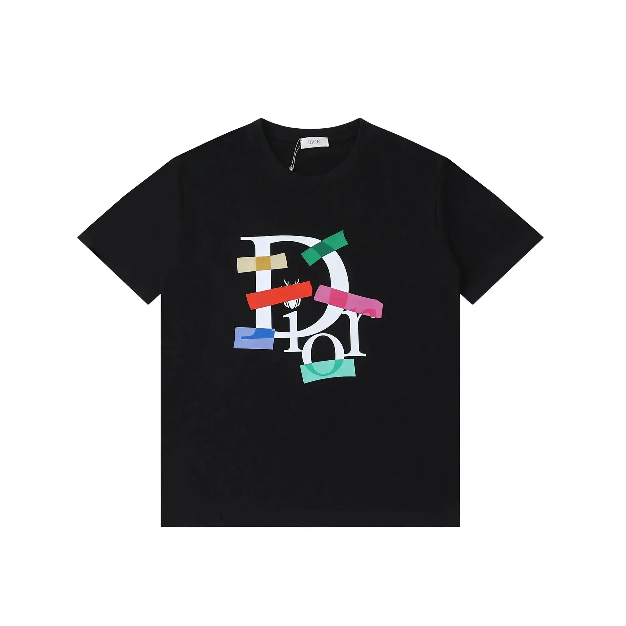 Dior Tape Graphic Bee Logo T-Shirt Black
